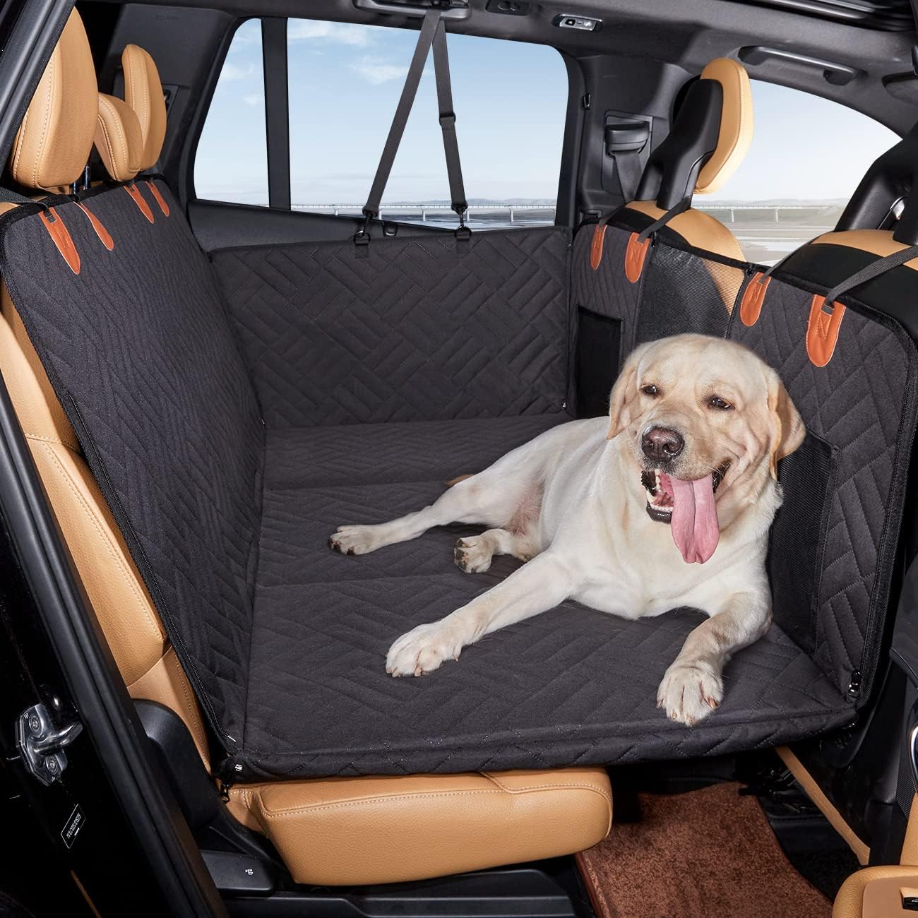 Hard-Bottom Dog Car Seat Cover & Backseat Extender for Car/SUV/Small Truck