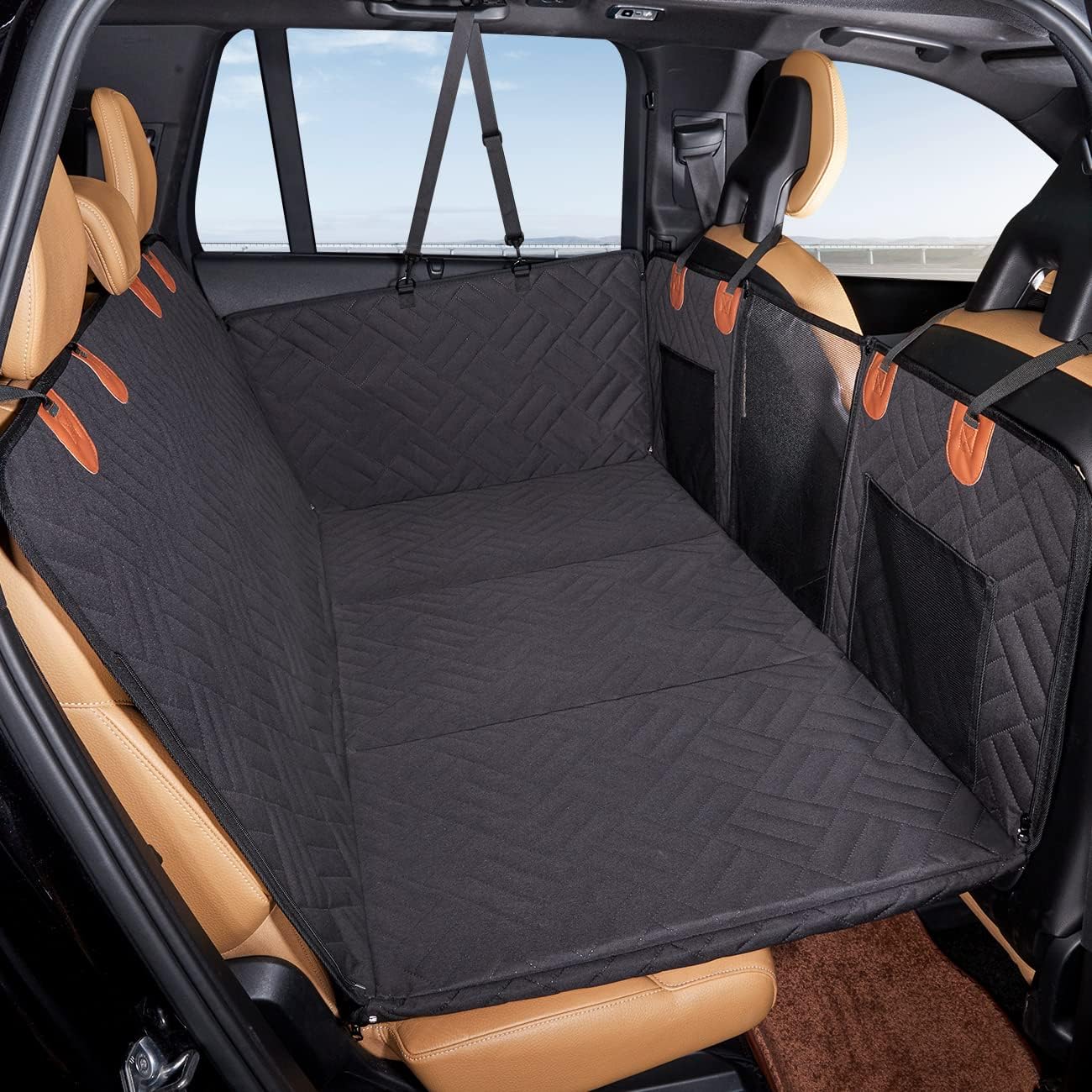 Hard-Bottom Dog Car Seat Cover & Backseat Extender for Car/SUV/Small Truck