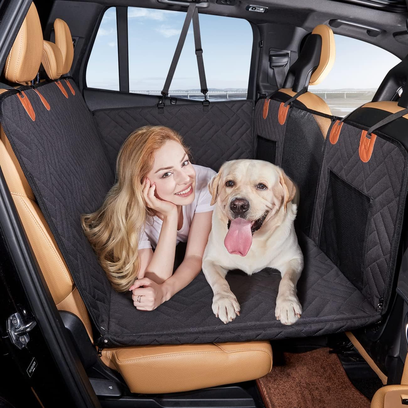 Hard-Bottom Dog Car Seat Cover & Backseat Extender for Car/SUV/Small Truck